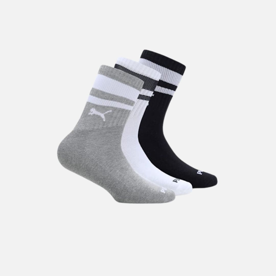 Puma Heritage Striped Short Crew Socks Pack of 3