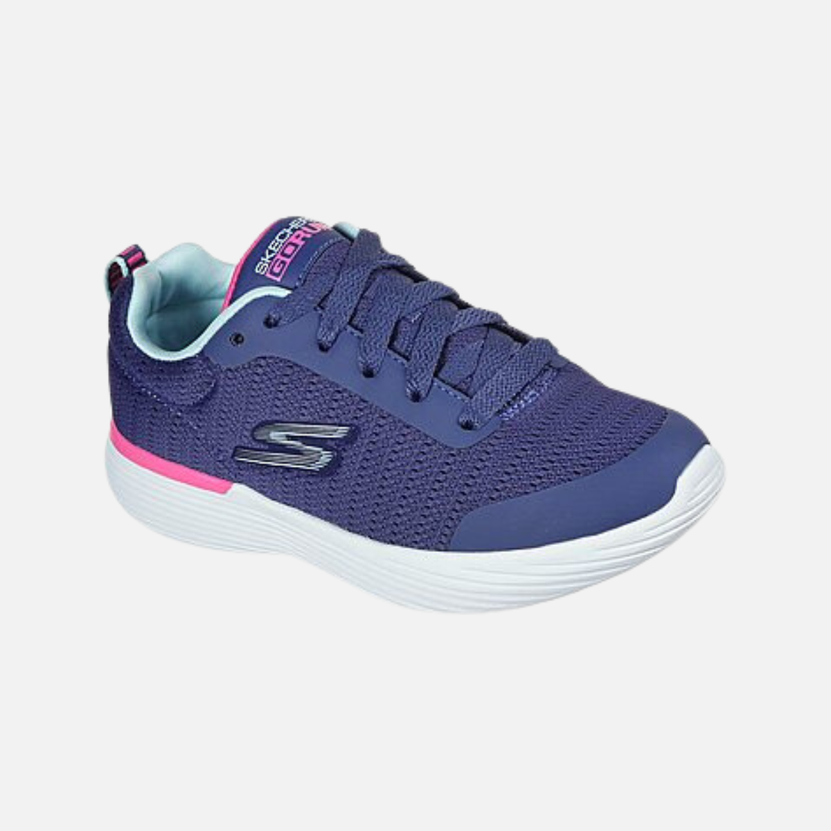 Skechers GOrun 400 V2-Basic Edge Kids Shoes (8-12 Year)-Navy/Pink