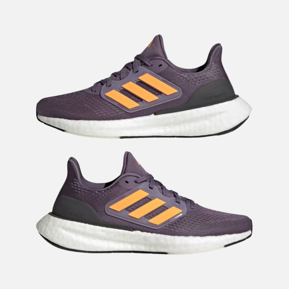 Adidas Pureboost 23 Women's Running Shoes -Shadow Violet/Flash Orange/Cloud White