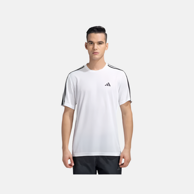 Adidas Essential Base 3Stripes Men's Training T-shirt -White/Black