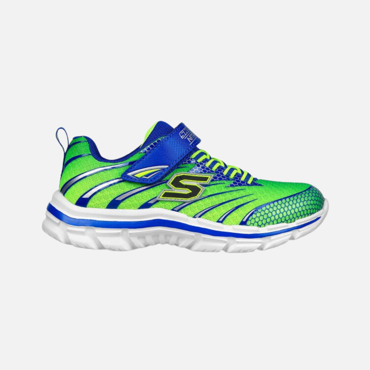 Skechers Nitrate-Zulvox Kids Shoes (5-9 YEAR) -Lime/Blue