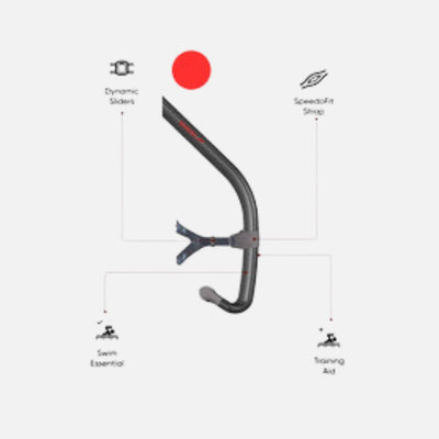 Speedo Bullet Head Snorkel Black Front Snorkel
