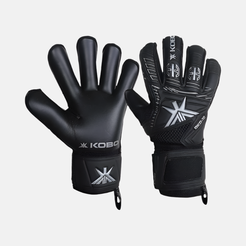 Kobo GKG-12 Football Goal Keeper Gloves Adult -Black/Grey