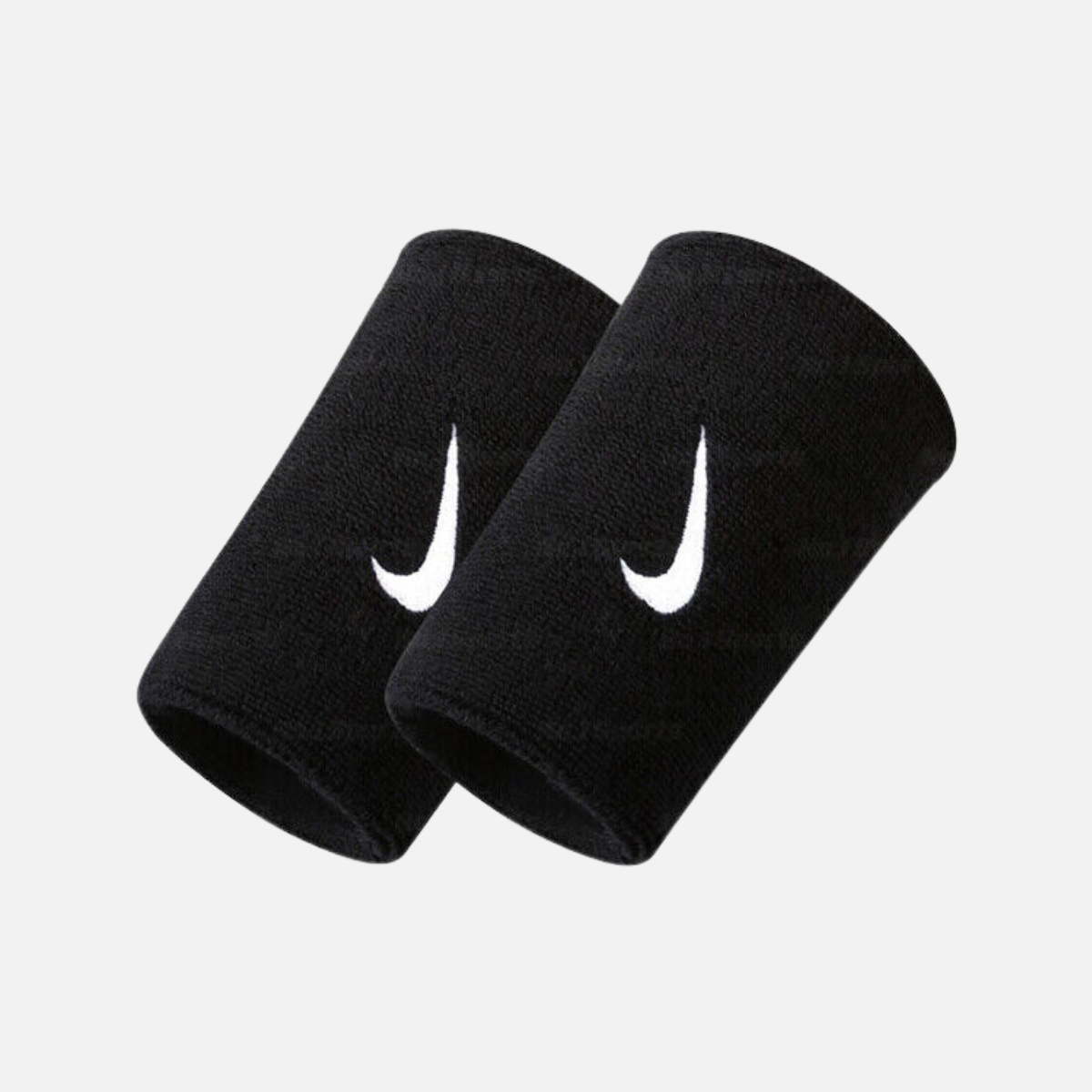 Nike Swoosh Doublewide Wristbands -Black/Matte Silver/Black
