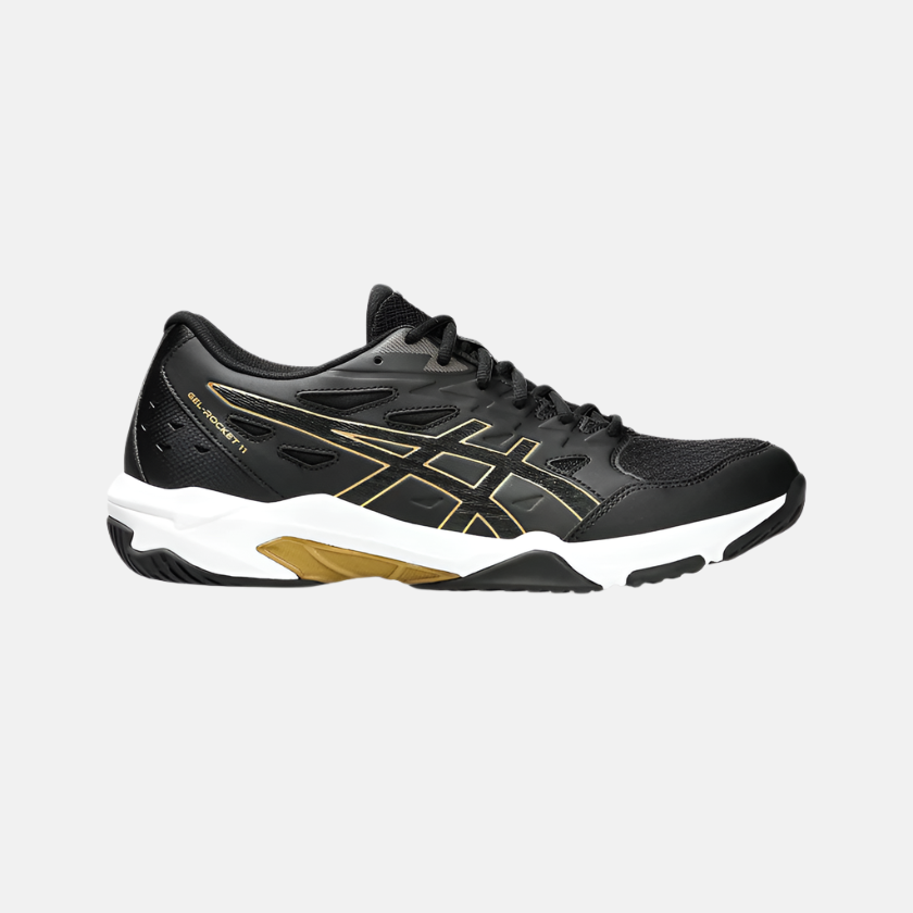 Asics GEL-ROCKET 11 Men's Badminton Shoes -Black/Pure Gold