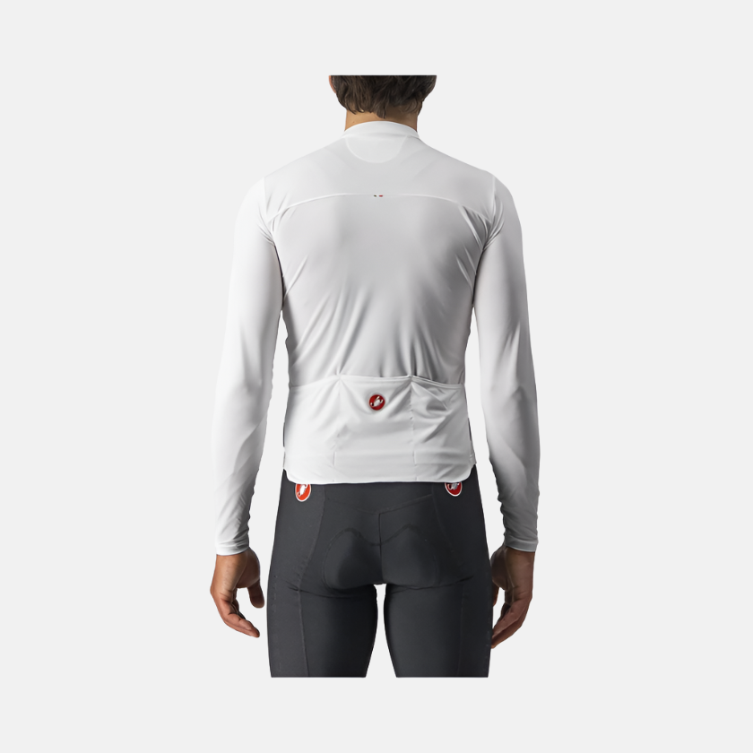 Castelli Prologo 7 Long Sleeve Mens Cycling Jersey -Ivory/Light Black/Red