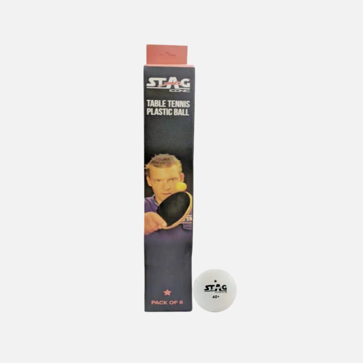 Stag 1 star 40+Table Tennis Ball Pack of 6 -White