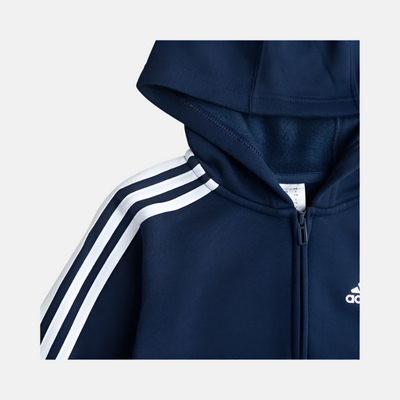 Adidas 3 Stripes Full Sleeve Kids Girl Hoodie (14-16Years) -Collegiate Navy