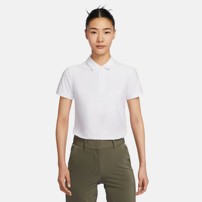 Nike Victory Dri-FIT Women's Quick Dry Short Sleeve Golf Lapel T-Shirt – White/Black