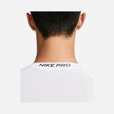 Nike Pro Dri-FIT Tight Short-Sleeve Men's Fitness T-shirt -White/Black