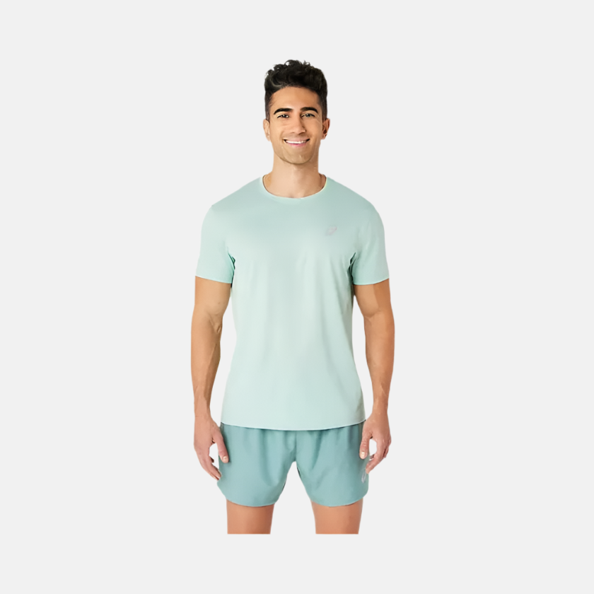 Asics Silver Short Sleeve Men's Running T-shirt -Light Celadon