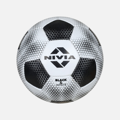 Nivia Synthetic Rubberized Stitched Football -Black/White