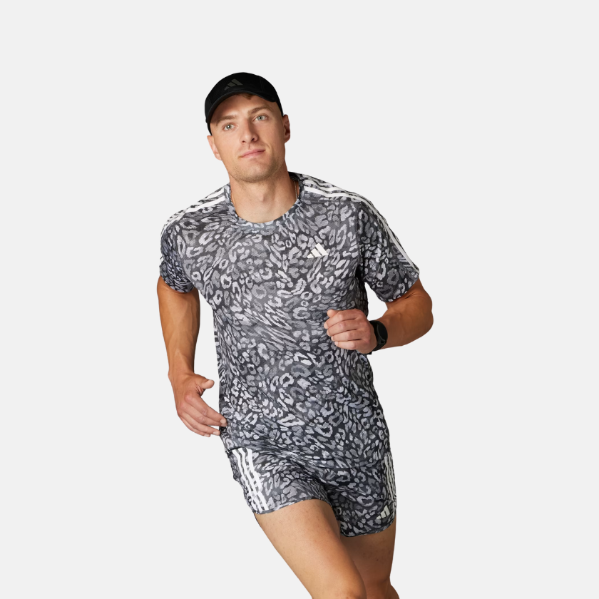 Adidas Own The Run CLIMACOOL 3-Stripes Tee – Dash Grey / Black
