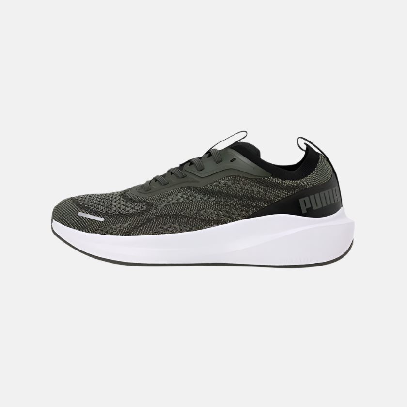 Puma Skyrocket Lite Engineered Unisex Running Shoes -Dark Olive-PUMA Black