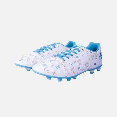 Nivia Spear 2.0 Men's Football Shoes -White/Sky Blue