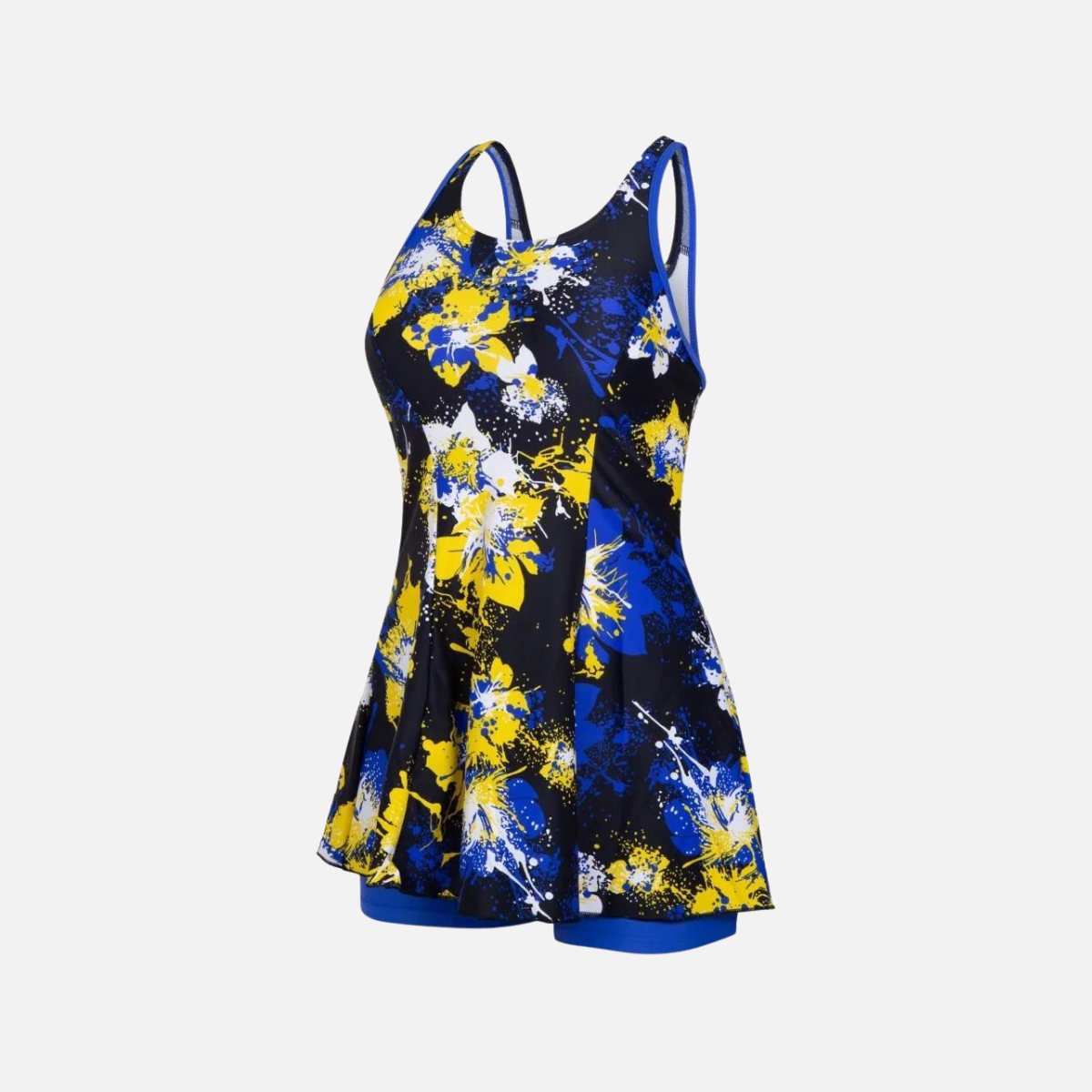 Speedo Allover Print Racerback Women's Swimdress -Navy/Deep Peri