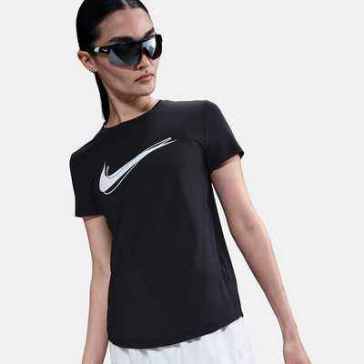 Nike One Swoosh Women's Dri-FIT Short-Sleeve Running Top – Black