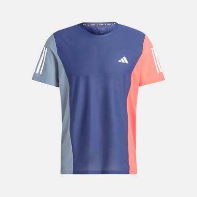 Adidas Own The Run Colorblock Men's Running T-shirt -Dark Blue/Preloved Ink/Preloved Scarlet