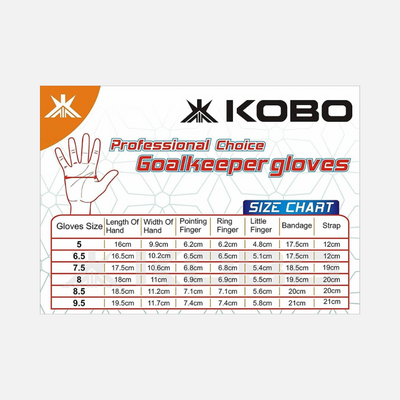 Kobo FUTSAL Football Goal Keeper Gloves Adult -Blue/White