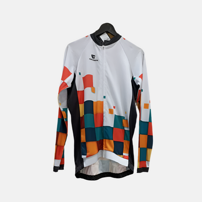 Triumph Peloton Aero Men's Cycling Full Sleeve Jersey -White/Orange