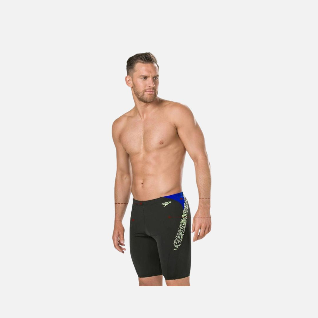 Speedo Men's Endurance+ Boom Splice Jammer - Black & Bright Zest