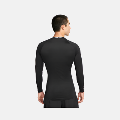 Nike Pro Men's Dri-FIT Tight Long-Sleeve Fitness Top -Black/White