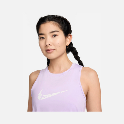 Nike One Women's Graphic Running Tank Top - Lilac Bloom/White