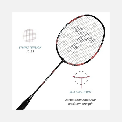 Tanso Katana 1.0 Full Graphite Strung ‎Adult Badminton Racquet -Cyan/Red/Purple