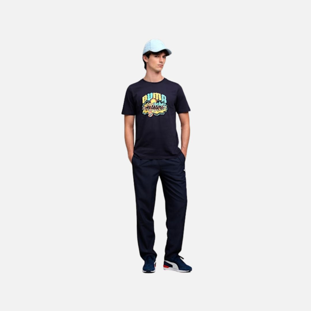 Puma Men's Graphic Front Print Tee NEW NAVY