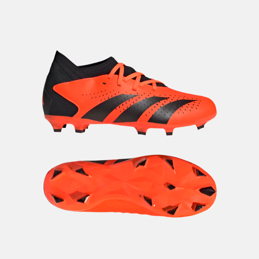 Adidas Predator Accuracy.3 Firm Ground Kids Unisex Football Shoes (4-7 Years) -Team Solar Orange/Core Black/Core Black