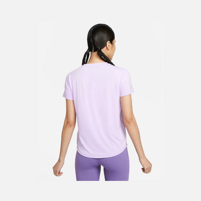 Nike One Classic Women's Dri-FIT Short-Sleeve Top -Lilac Bloom/Black