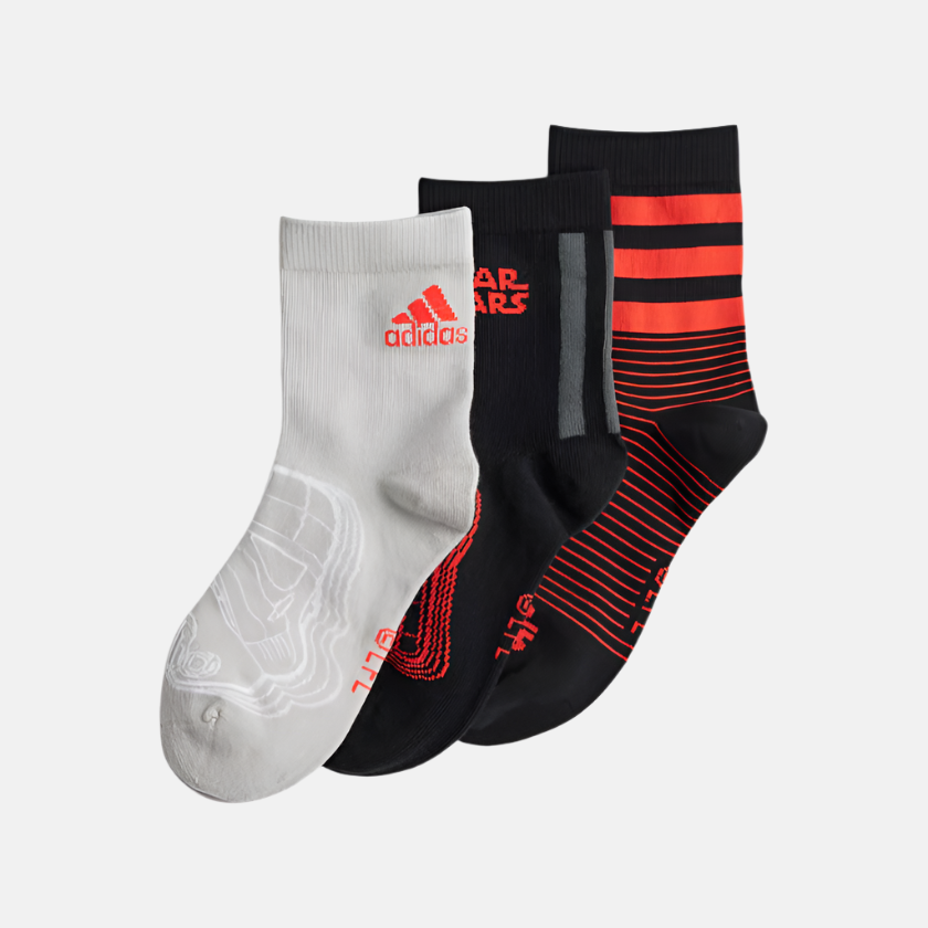 Adidas Star Wars 3 Pairs Kids Unisex Training Socks -Black/Grey Two/Black