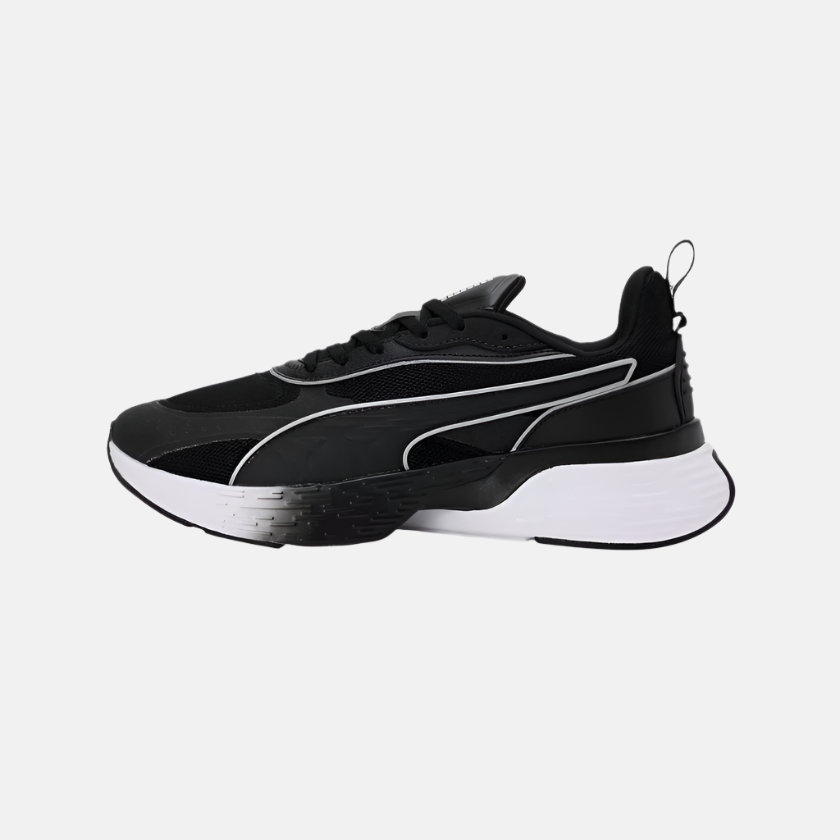 Puma Softride Sway Chase Unisex Running Shoes - Black/White/Flat Dark Gray