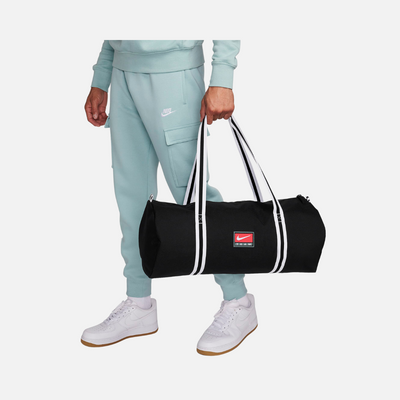 Nike Heritage Duffel Bag (30L) -Black/Black/Mica Green