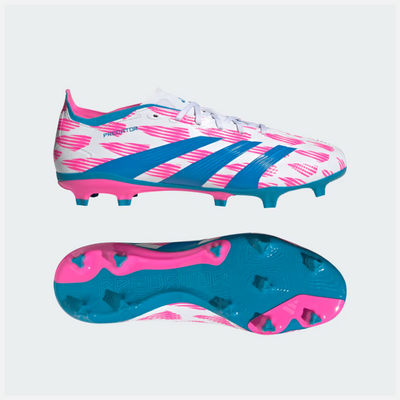 Adidas Predator League Firm Ground Men's Football Shoes -Cloud White/Solar Blue/Solar Pink