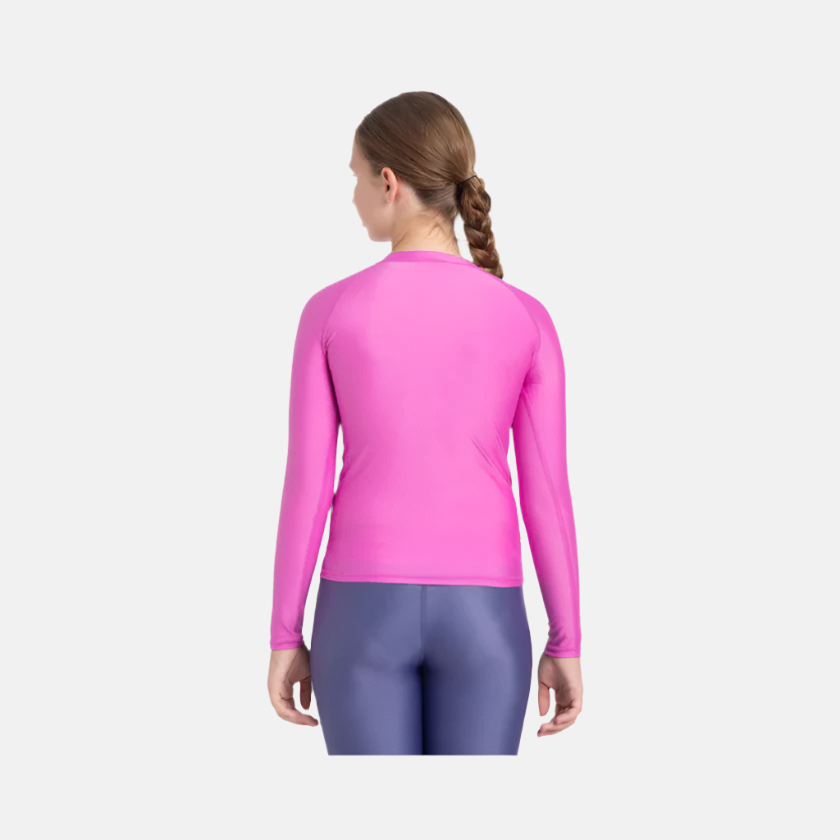 Speedo Endura Brite Long Sleeve Girl's Suntop -Neon Violet/Hapuna Blue