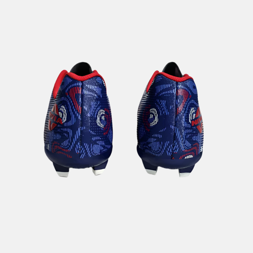 Nivia Safari Men's Football Shoes -Navy Blue/Red