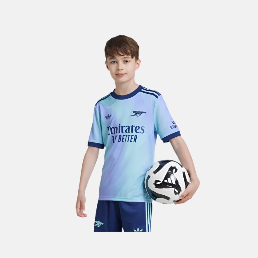 Adidas Arsenal 24/25 Third Kids Boy Football Jersey (7-16Year) -Clear Aqua/Light Flash Purple