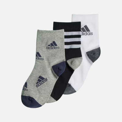 Adidas Graphic Kids Socks 3 Pairs -Black/White/Medium Grey Heather