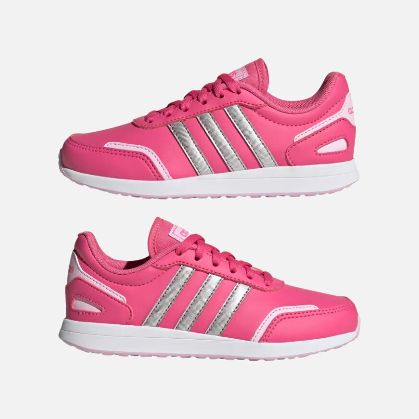 Adidas VS Switch 3 Lifestyle Running Lace Kids Unisex Shoes (4-7Year) -Pulse Magenta/Silver Metallic/Orchid Fusion