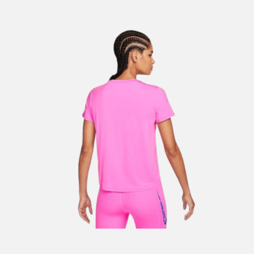 Nike One Swoosh Dri-Fit Women's Short Sleeve Running T-shirt -Playful Pink/Hyper Royal