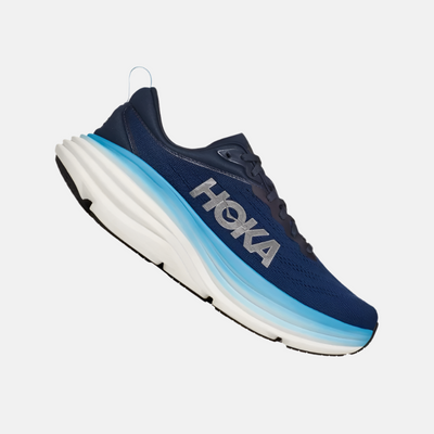 Hoka Bondi 8 Wide Men's Running Shoes -Outer Space Blue/All Aboard