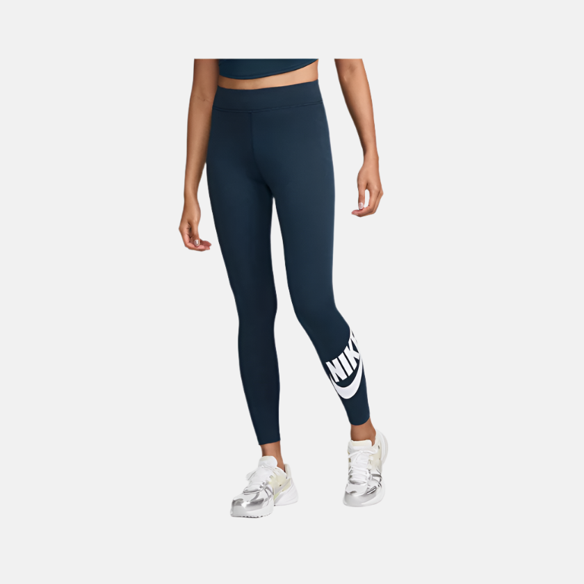 Nike Sportswear Classics High-Waisted Women's Graphic Leggings -Armoury Navy/White