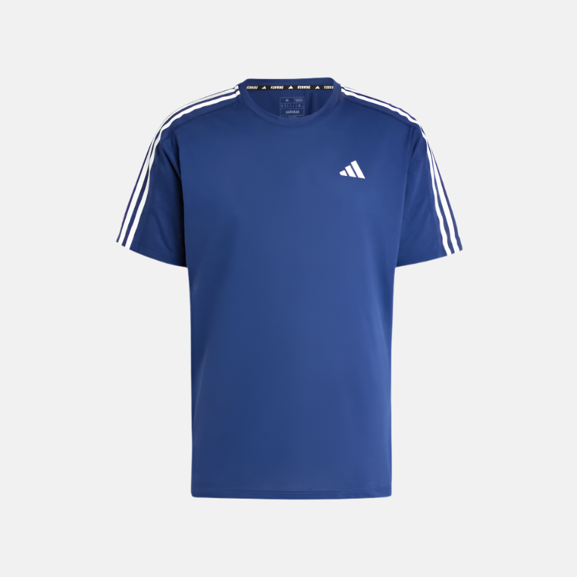 Adidas Own the Run 3-Stripes Men's Running T-shirt -Dark Blue