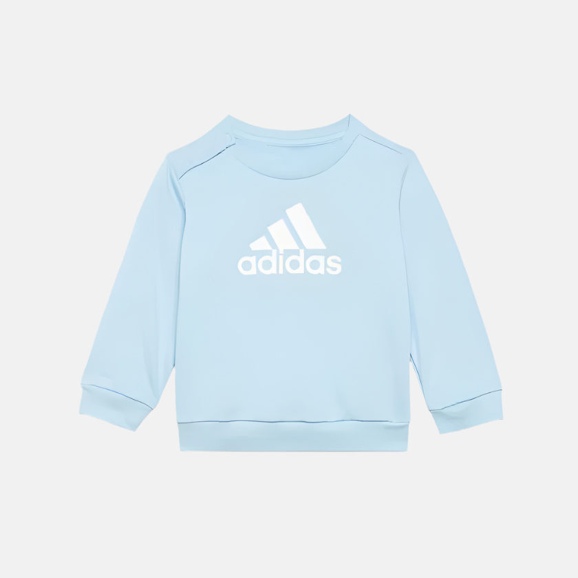 Adidas Badge of Sport French Terry Kids Unisex Tracksuit (6-4year) -Clesky/White