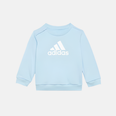 Adidas Badge of Sport French Terry Kids Unisex Tracksuit (6-4year) -Clesky/White