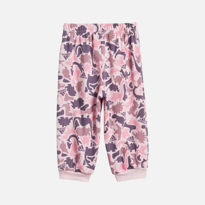 Adidas Dino Camo Allover Print Kids Unisex Jogger Set (3-4 Years) -Clear Pink/White