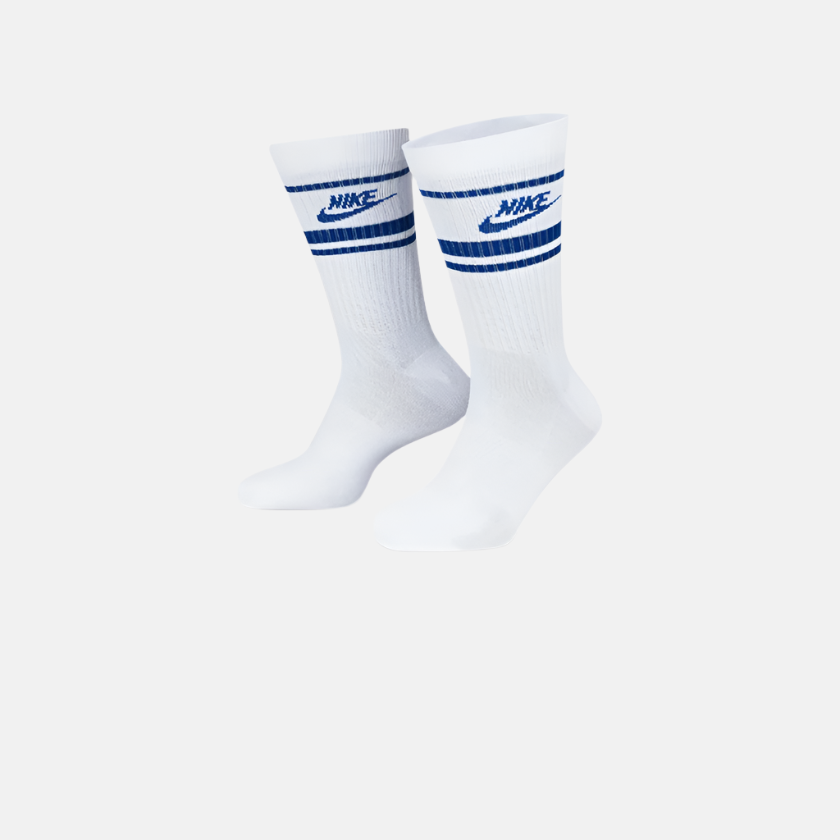 Nike Sportswear Dri-FIT Everyday Essential Crew Socks (3 Pairs) -White/Game Royal/Game Royal