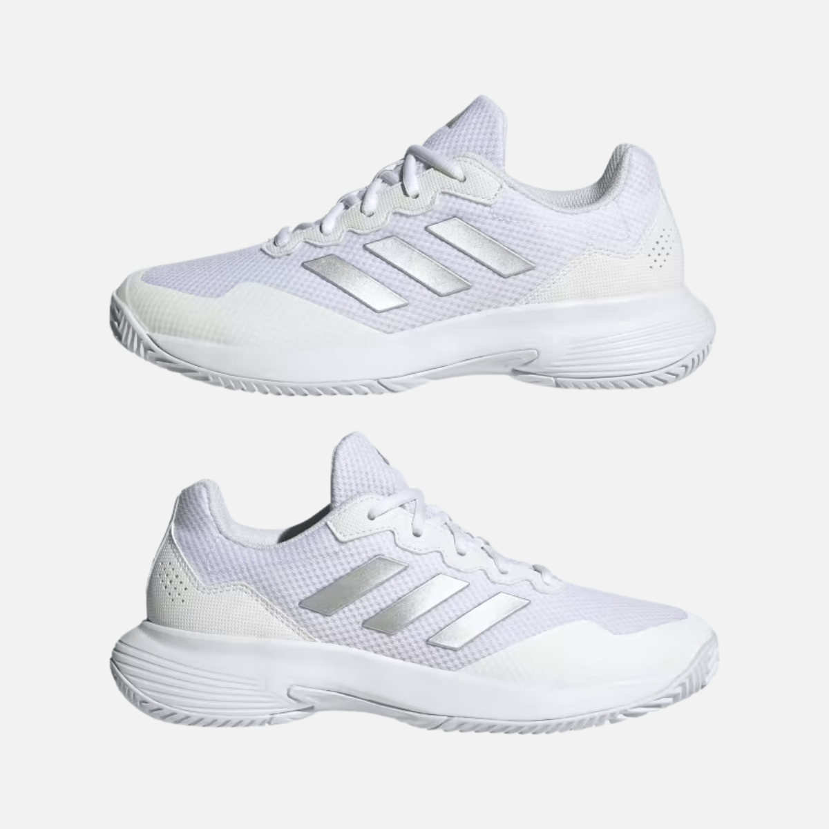 Adidas GAMECOURT 2.0 Tennis shoes -Cloud White/Silver Metallic/Cloud White