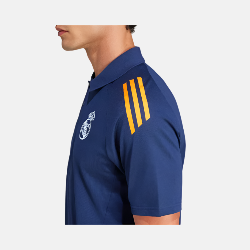 Adidas Real Madrid Tiro 24 Competition Men's Football Polo T-Shirt -Team Navy Blue 2/Crew Orange/Glow Blue